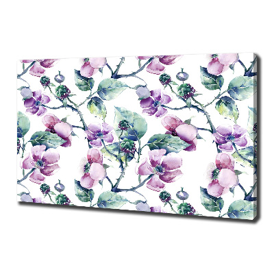 Cuadro canvas con impresión uv duradera horizontal flores de mora