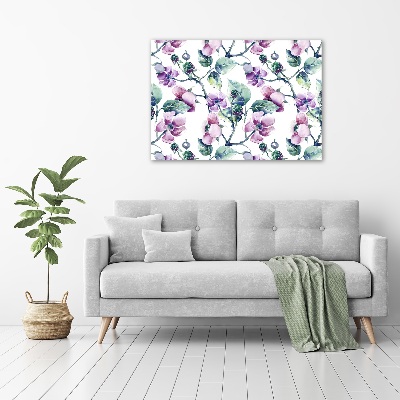 Cuadro canvas con impresión uv duradera horizontal flores de mora