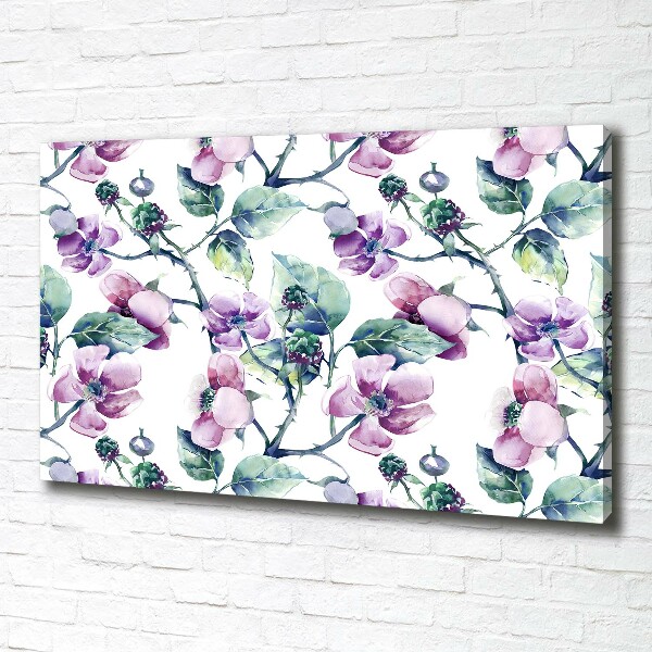 Cuadro canvas con impresión uv duradera horizontal flores de mora
