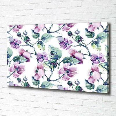 Cuadro canvas con impresión uv duradera horizontal flores de mora