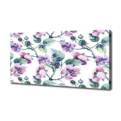 Cuadro canvas con impresión uv duradera horizontal flores de mora