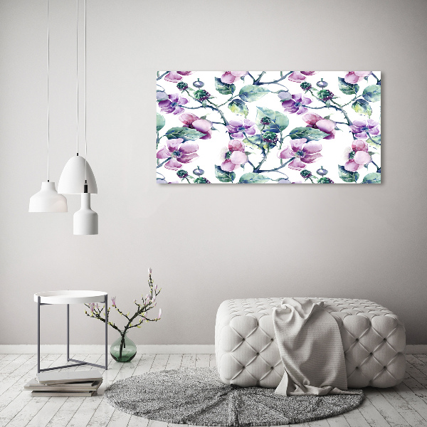 Cuadro canvas con impresión uv duradera horizontal flores de mora