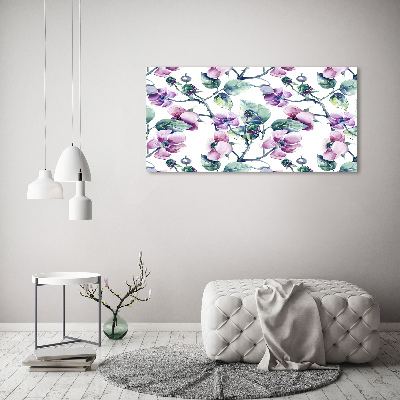 Cuadro canvas con impresión uv duradera horizontal flores de mora