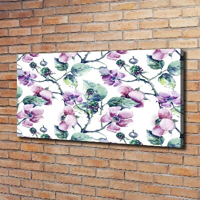 Cuadro canvas con impresión uv duradera horizontal flores de mora