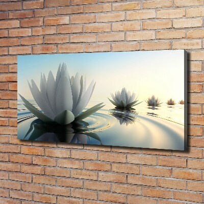 Cuadro canvas moderno de gran formato horizontal flor de loto