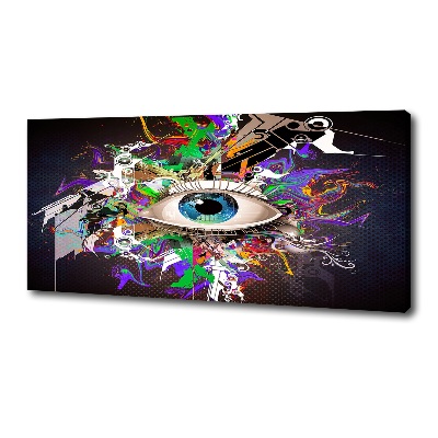 Cuadro canvas moderno de gran formato horizontal Ojo abstracto