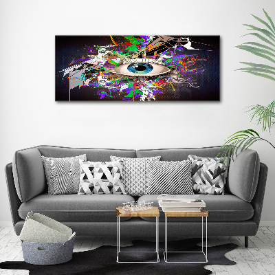 Cuadro canvas moderno de gran formato horizontal Ojo abstracto