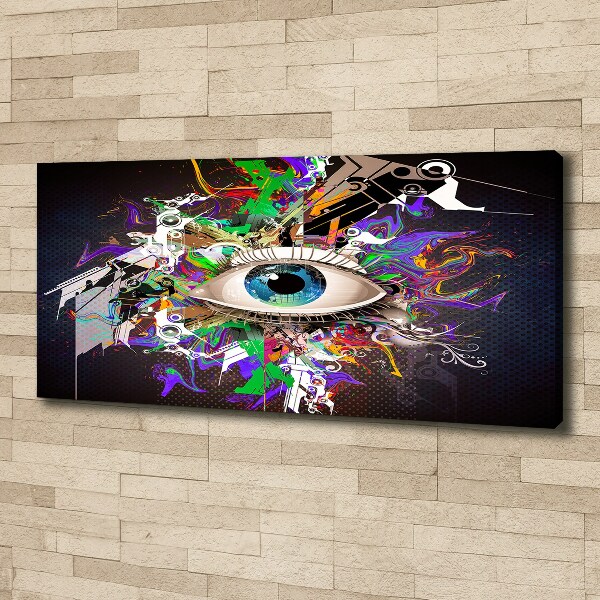 Cuadro canvas moderno de gran formato horizontal Ojo abstracto
