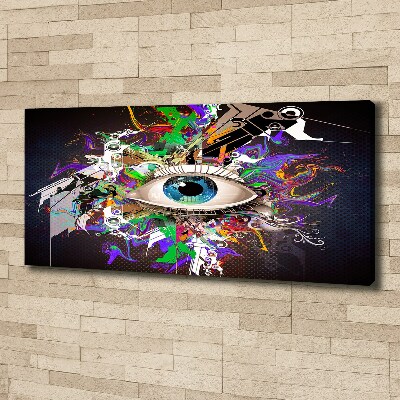 Cuadro canvas moderno de gran formato horizontal Ojo abstracto