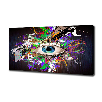 Cuadro canvas moderno de gran formato horizontal Ojo abstracto
