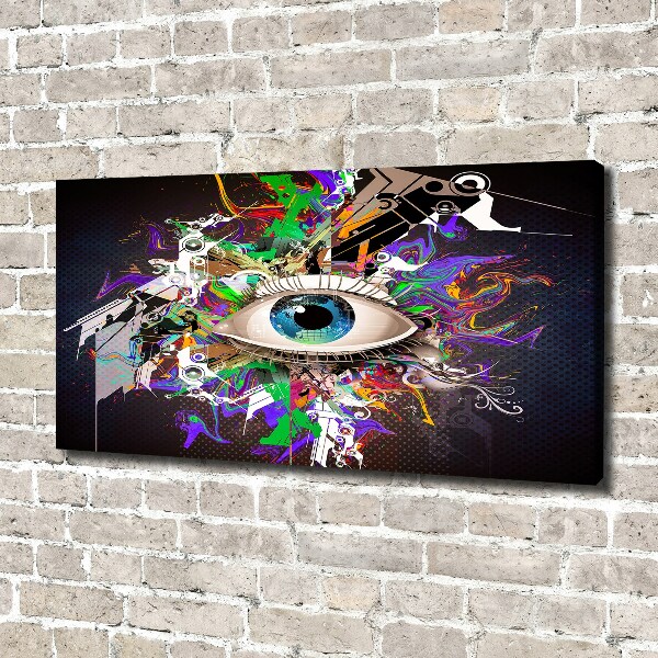 Cuadro canvas moderno de gran formato horizontal Ojo abstracto
