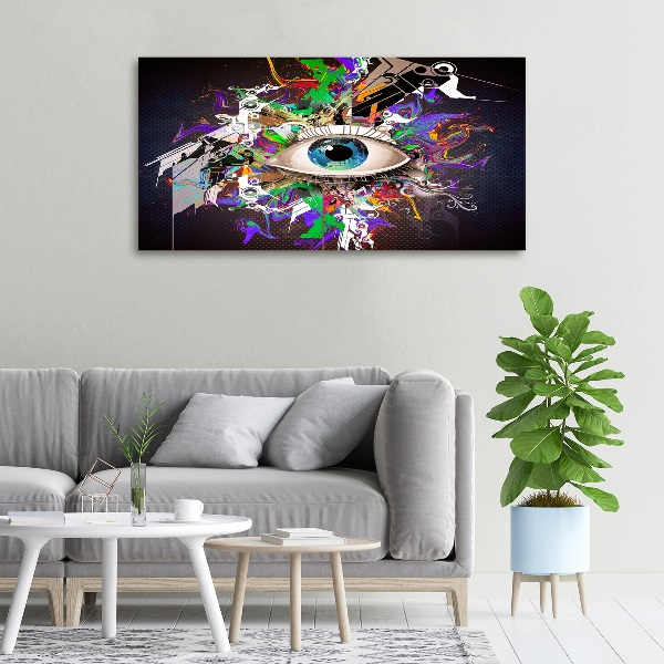 Cuadro canvas moderno de gran formato horizontal Ojo abstracto