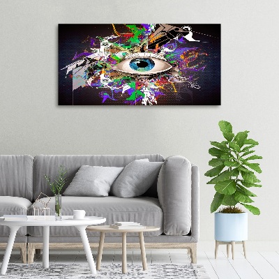 Cuadro canvas moderno de gran formato horizontal Ojo abstracto