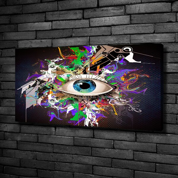 Cuadro canvas moderno de gran formato horizontal Ojo abstracto