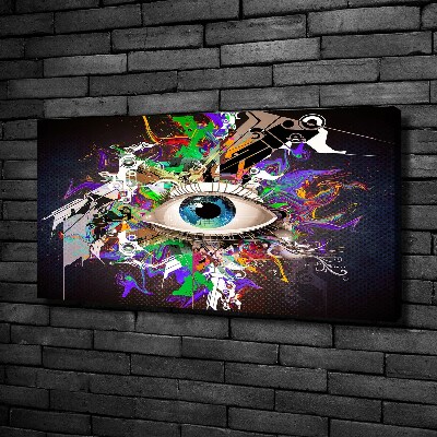 Cuadro canvas moderno de gran formato horizontal Ojo abstracto