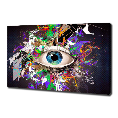 Cuadro canvas moderno de gran formato horizontal Ojo abstracto