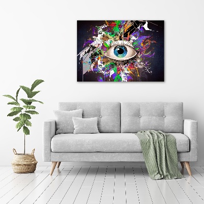 Cuadro canvas moderno de gran formato horizontal Ojo abstracto