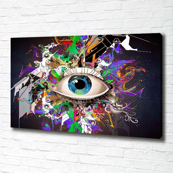 Cuadro canvas moderno de gran formato horizontal Ojo abstracto