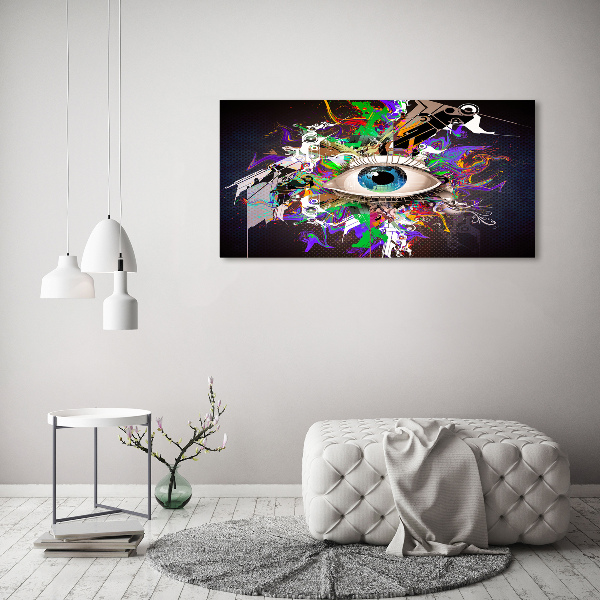 Cuadro canvas moderno de gran formato horizontal Ojo abstracto