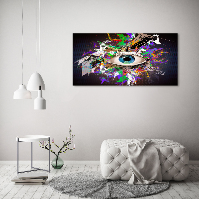 Cuadro canvas moderno de gran formato horizontal Ojo abstracto