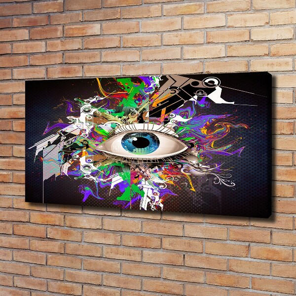 Cuadro canvas moderno de gran formato horizontal Ojo abstracto
