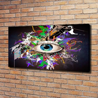 Cuadro canvas moderno de gran formato horizontal Ojo abstracto