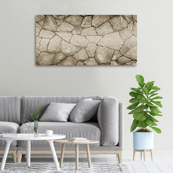 Cuadro canvas con impresión uv duradera horizontal Muro de piedra