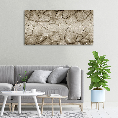 Cuadro canvas con impresión uv duradera horizontal Muro de piedra