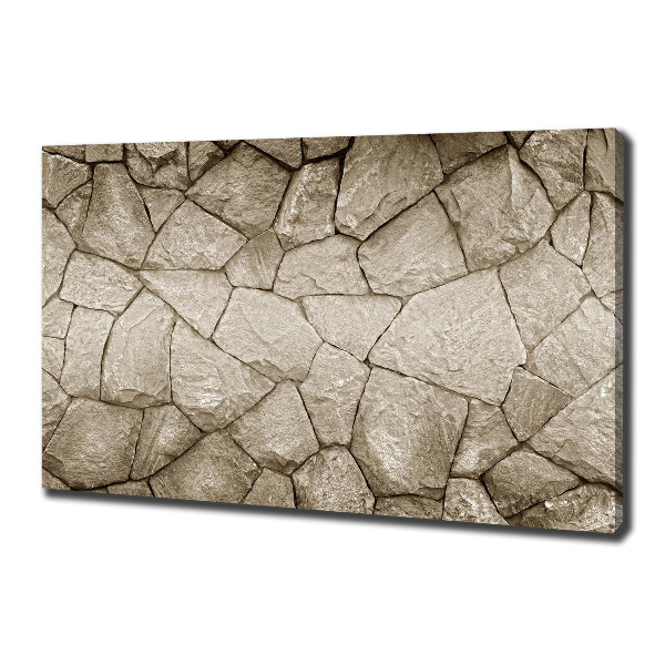 Cuadro canvas con impresión uv duradera horizontal Muro de piedra