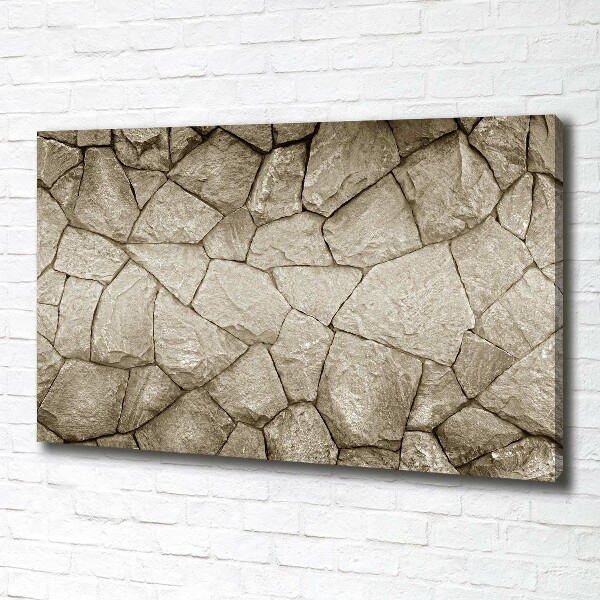 Cuadro canvas con impresión uv duradera horizontal Muro de piedra