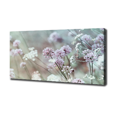 Cuadro canvas moderno de gran formato horizontal flores silvestres