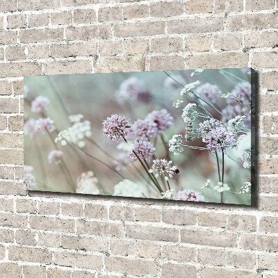 Cuadro canvas moderno de gran formato horizontal flores silvestres