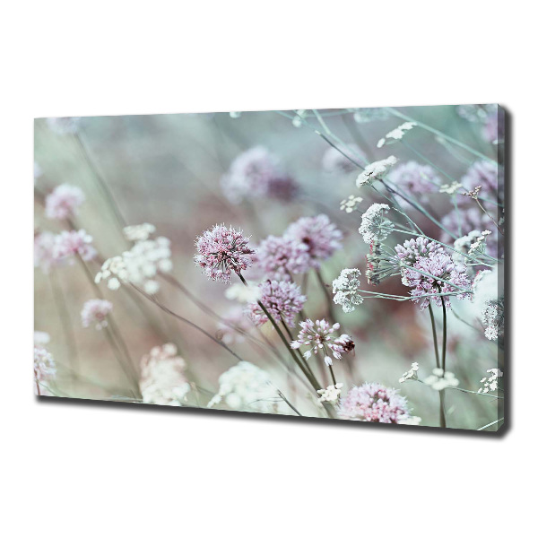 Cuadro canvas moderno de gran formato horizontal flores silvestres