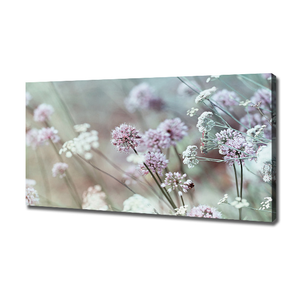Cuadro canvas moderno de gran formato horizontal flores silvestres