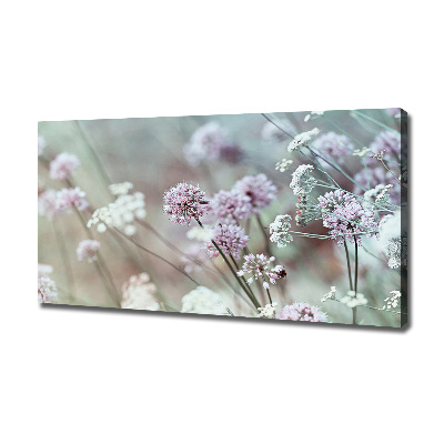 Cuadro canvas moderno de gran formato horizontal flores silvestres