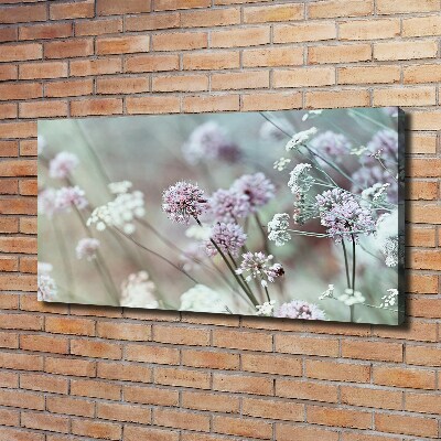 Cuadro canvas moderno de gran formato horizontal flores silvestres