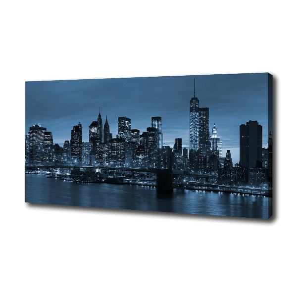 Cuadro canvas con impresión uv duradera horizontal Nueva York de noche