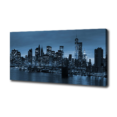 Cuadro canvas con impresión uv duradera horizontal Nueva York de noche