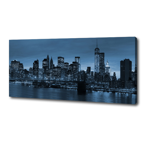 Cuadro canvas con impresión uv duradera horizontal Nueva York de noche