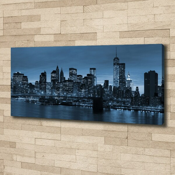 Cuadro canvas con impresión uv duradera horizontal Nueva York de noche