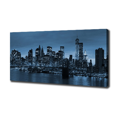 Cuadro canvas con impresión uv duradera horizontal Nueva York de noche
