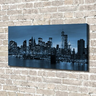 Cuadro canvas con impresión uv duradera horizontal Nueva York de noche