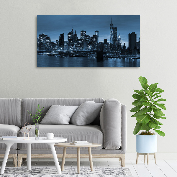 Cuadro canvas con impresión uv duradera horizontal Nueva York de noche