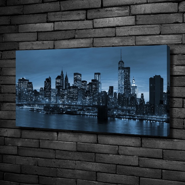 Cuadro canvas con impresión uv duradera horizontal Nueva York de noche
