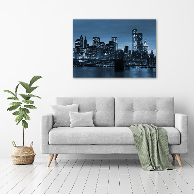Cuadro canvas con impresión uv duradera horizontal Nueva York de noche