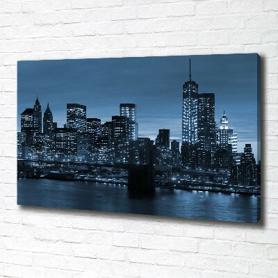 Cuadro canvas con impresión uv duradera horizontal Nueva York de noche
