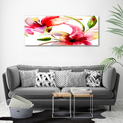 Cuadro canvas moderno de gran formato horizontal Lirio