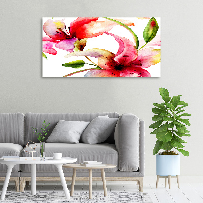 Cuadro canvas moderno de gran formato horizontal Lirio