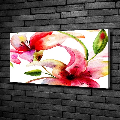 Cuadro canvas moderno de gran formato horizontal Lirio