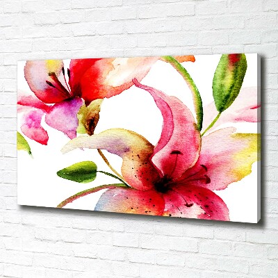 Cuadro canvas moderno de gran formato horizontal Lirio